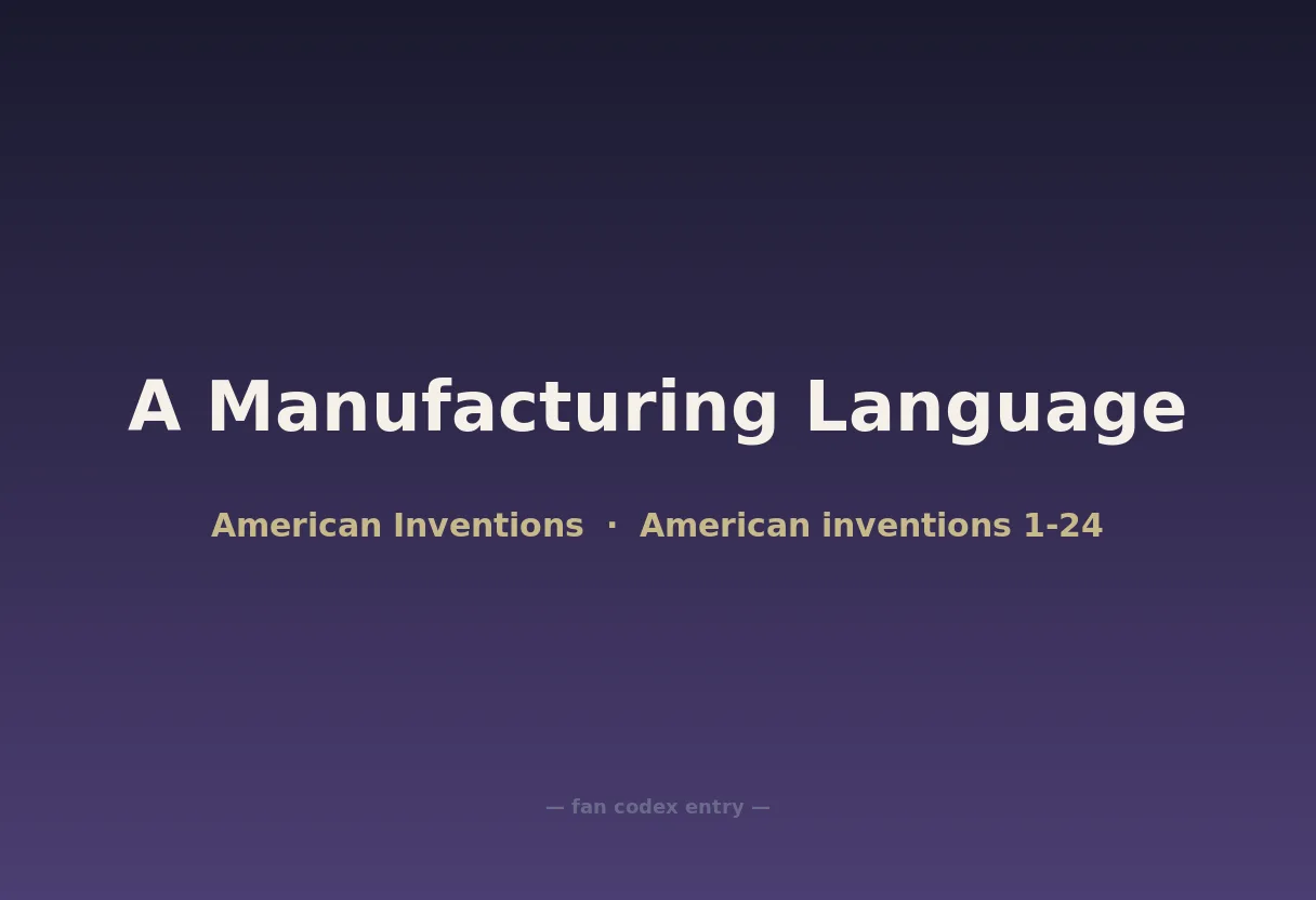 A Manufacturing Language