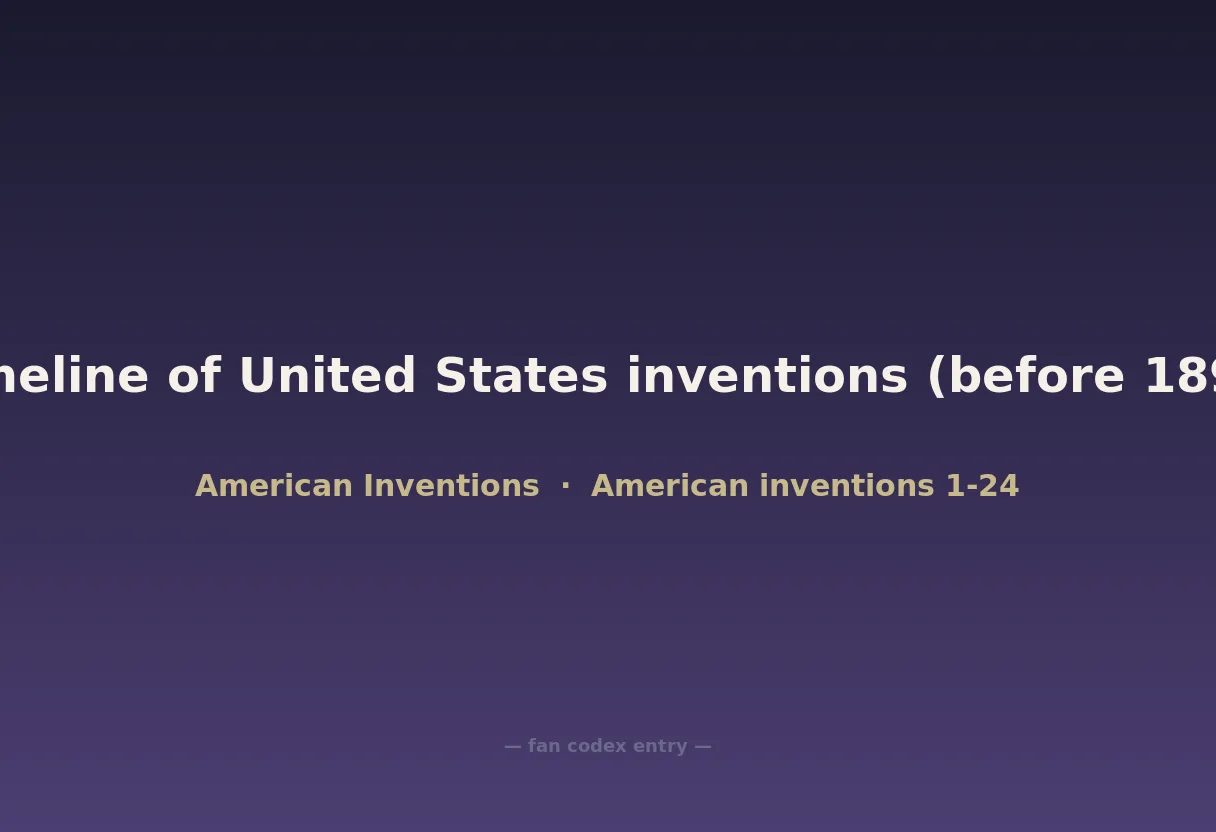 Timeline of United States inventions (before 1890)
